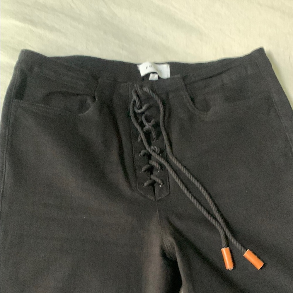Men's Black Lace-Up Pants - Picture 1 of 3